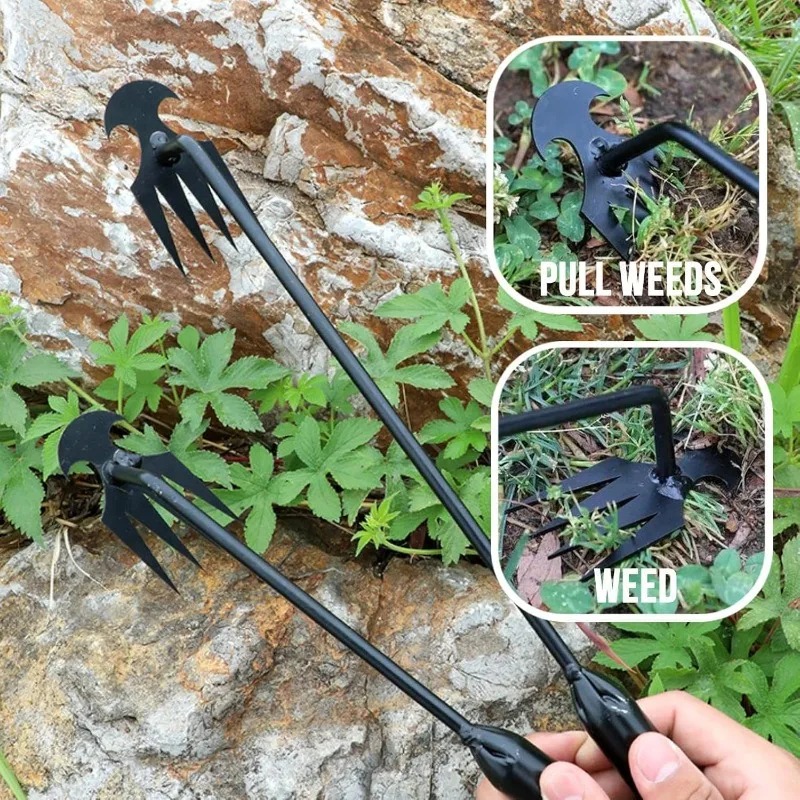 Gardening Tools For Weeds - 2-in-1 Gartenrechen: Manueller Saatgut- und Wurzelentferner,