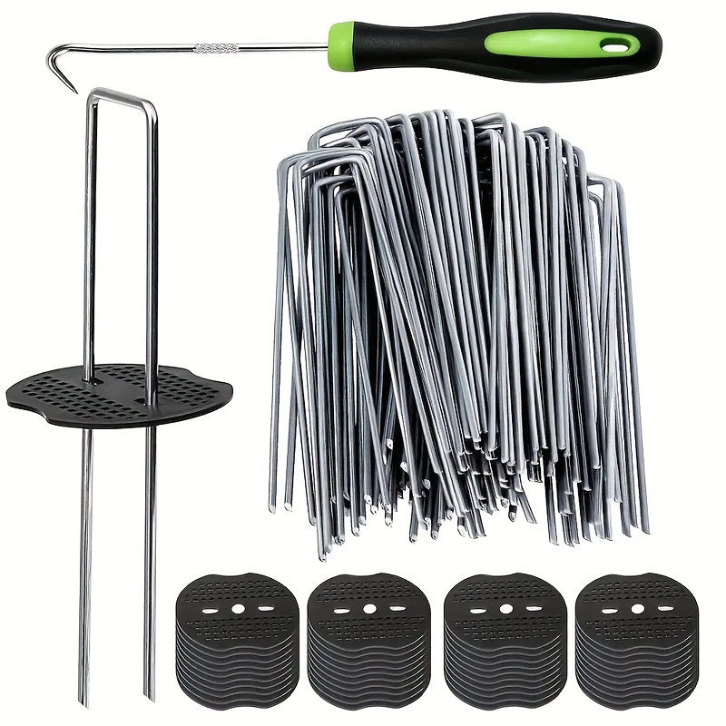 Gardening Tools For Weeds - 101-teiliges Gartenpfähle-Set – U-förmige verzinkte Landschaftsklammern
