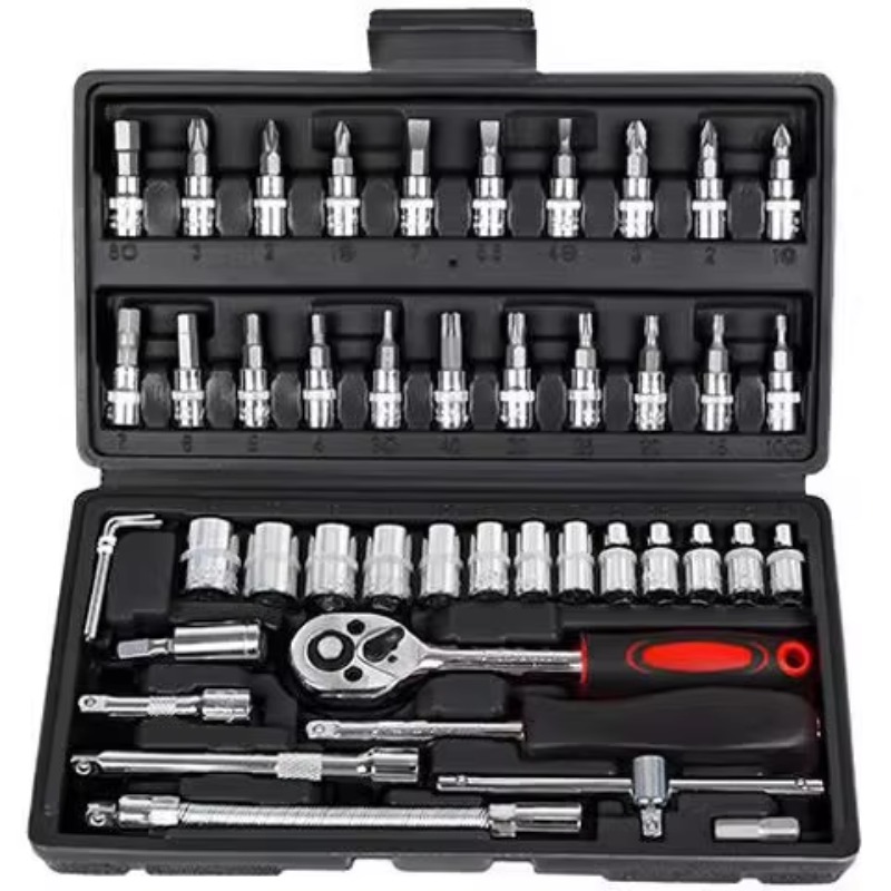 Gardening Tools Types - 46-teiliges korrosionsbeständiges Mechaniker-Werkzeugset in metrischen Größen