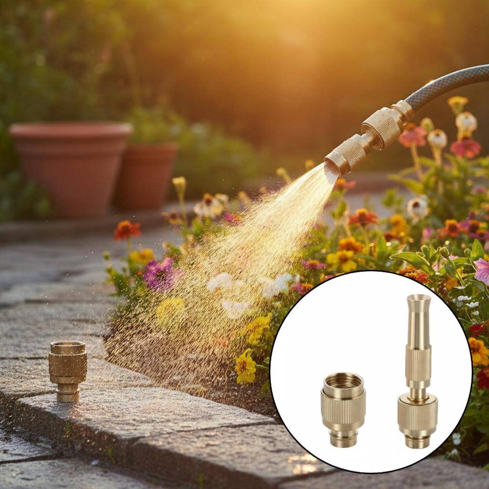 Gardening Tools Water - Universeller Messing-Wasseranschluss, Autowasch-Sprühaufsatz, Gartenwerkzeug, robustes Reinigungsgerät,