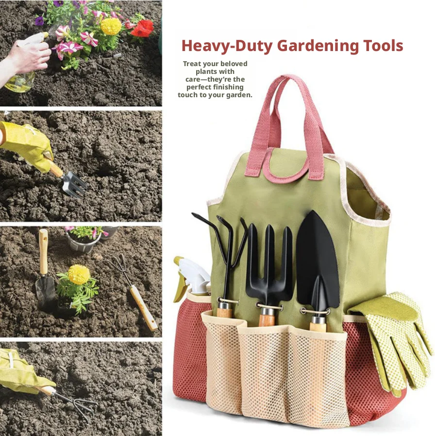 Gardening Tools Gift Set - Gartenwerkzeug-Set für den Außenbereich, 9-teilig, Gartenscheren-Geschenkset,