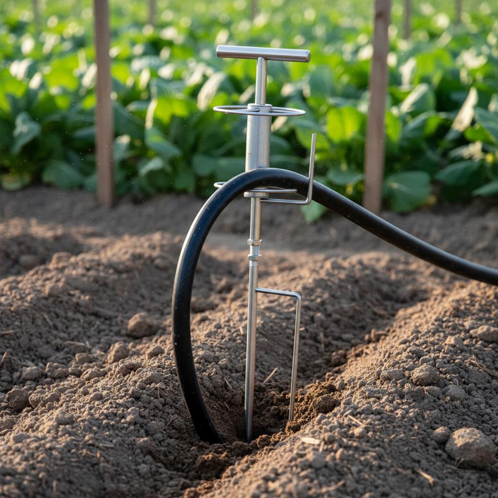 Gardening Tools Guide - Landwirtschaftlicher Schlauchzieher mit Doppelwelle, Metall-Schlauchführungswerkzeug für